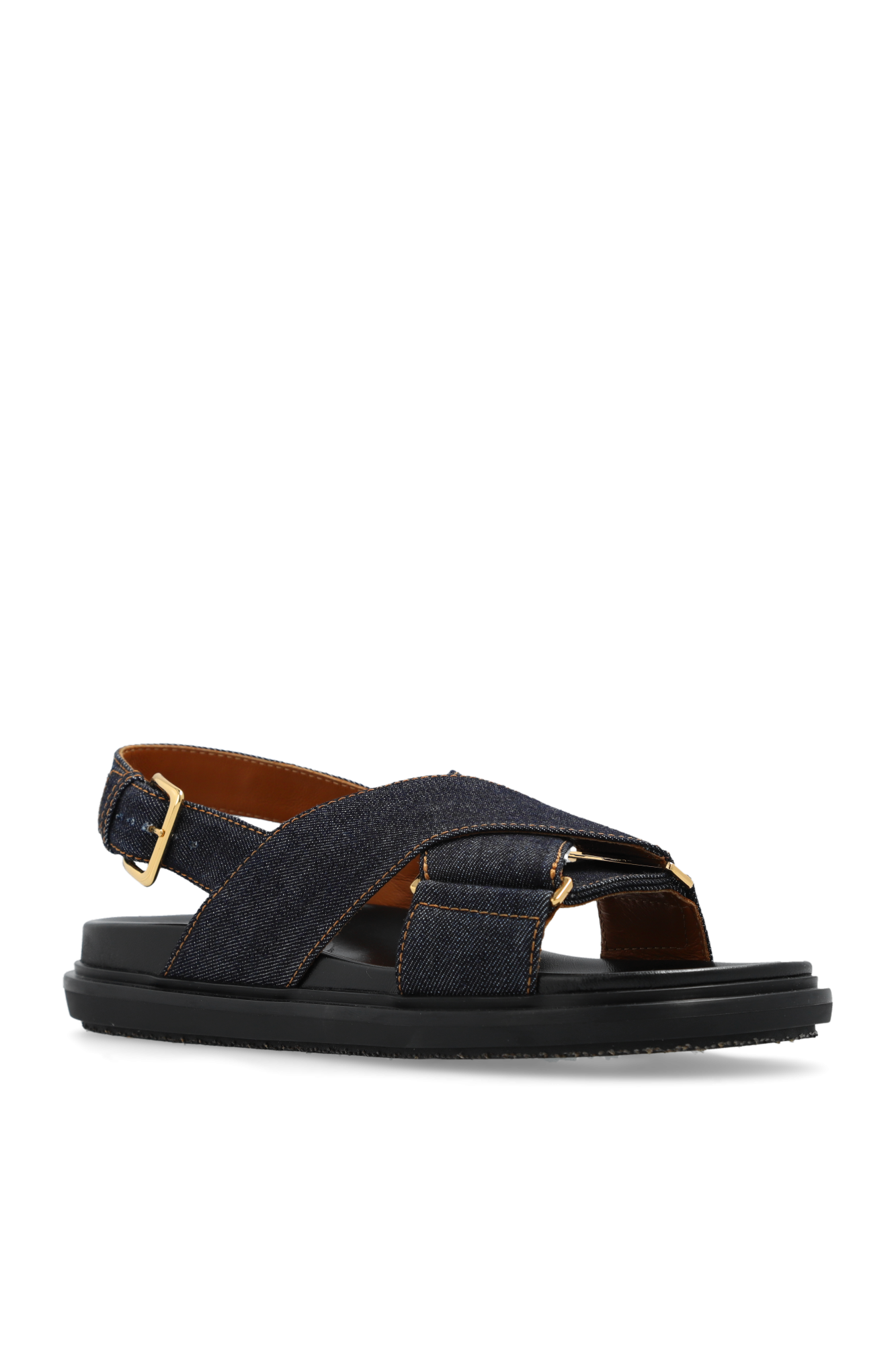 MARNI(マルニ)☆レディース FUSSBETT SANDALS_DENIM Black leather Fussbett | Marni